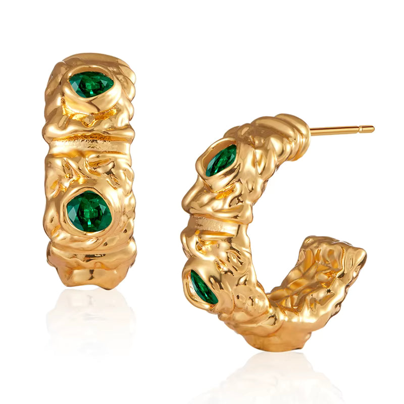 Emerald Relic Hoops