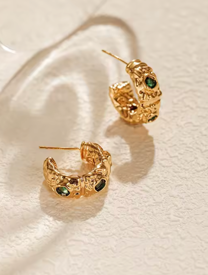 Emerald Relic Hoops