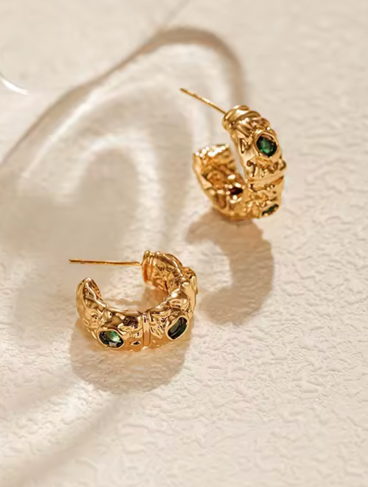 Emerald Relic Hoops